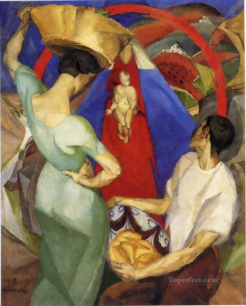 the adoration of the virgin 1913 Diego Rivera Oil Paintings